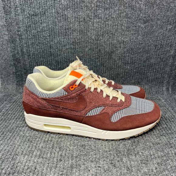 Nike Air Max 1 Houndstooth Bronze Eclipse Total Orange Mens 14 CT1207-200